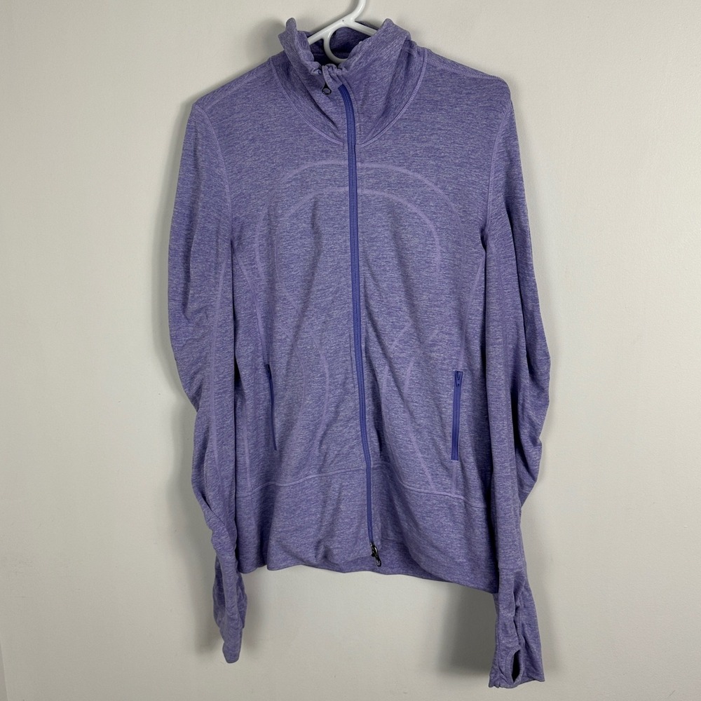 Lululemon Purple‎ Stride Jacket Womens Size 10 Full Zipper Thumbholes Pockets